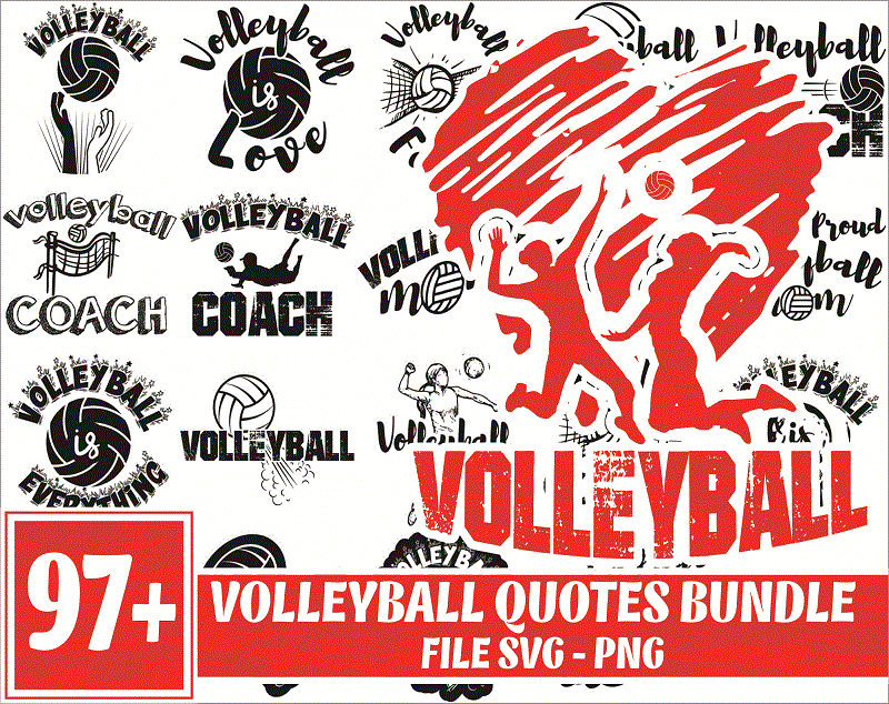 Bundle 97 Volleyball Quotes SVG / PNG, Volleyball Life Bunlde, Volleyball Athlele Ai, Sport Svg, Instant Download 1017563990