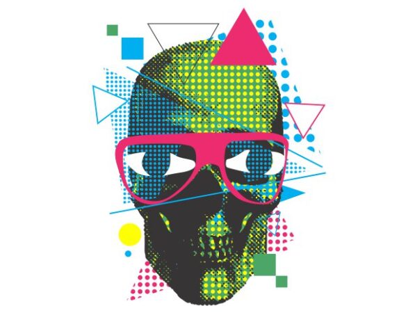 Skull geometry vector t-shirt design