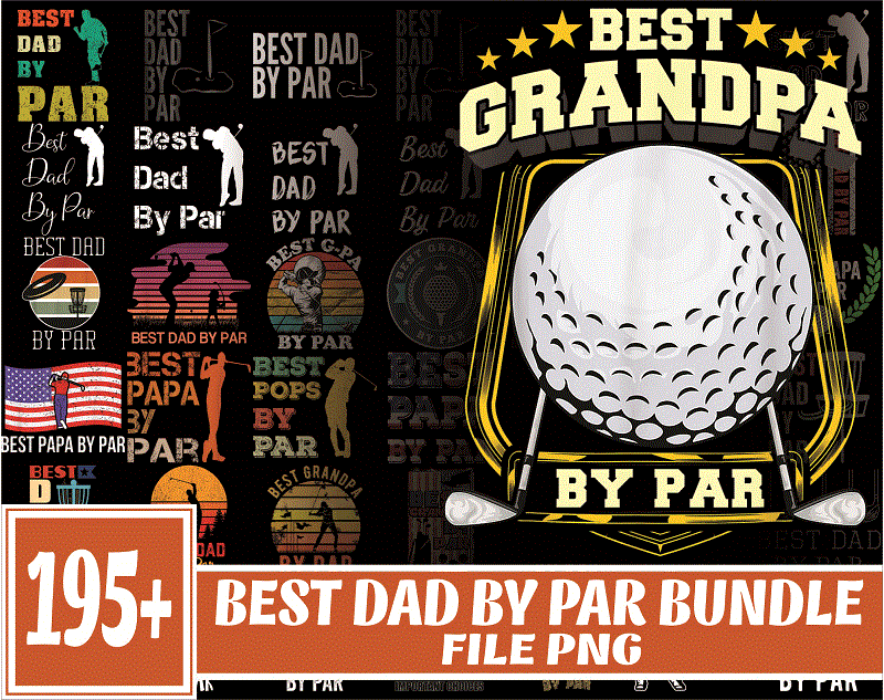 195 Best Dad By Par Vintage Sunset Golf Shirt for Men, Dad PNG Bundle, Daddy PNG,Birthday, Father Day PNG, Gift For Dad, Digital Download 1018349801
