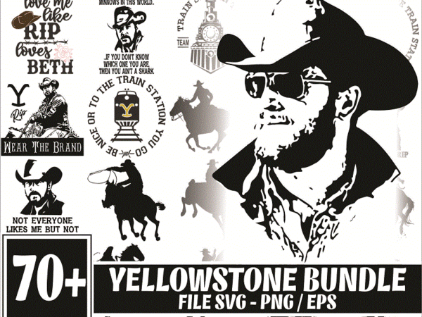 Https://svgpackages.com bunde 70+ yellowstone svg, yellowstone svg, png, dxf, yellowstone svg cut fies, yellowstone cipart, musicartstore digital download 1019134239 graphic t shirt