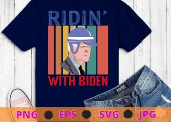 Joe Biden Falling With Biden Funny Ridin With Biden T-Shirt design svg, Funny Biden shirt design, Joe Biden Falling vector, Biden Falls off, Ridin’ with Biden shirt, Usa flag,