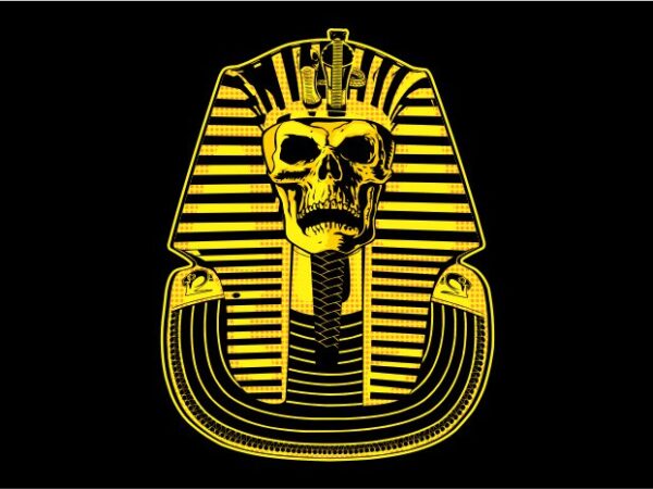 Pharaoh skull t shirt illustration