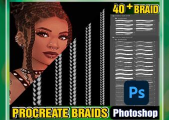 https://svgpackages.com 40+ ProCreate Braids, Photoshop Studio Paint Braids, Twists, Locs Brush, Realistic Braid Brush, Hair Brush, Anime Cartoon, Fashion Premium 998171964 graphic t shirt