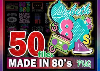 https://svgpackages.com 50 Made in 80’s PNG, Retro png, Vintage 1980s Designs, I love the 80’s Png, Made In the 80’s Png, Commercial Use, Digital Download 999902232