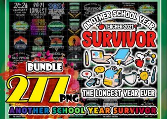 https://svgpackages.com 277 Designs Another School Year Survivor PNG, The Longest School Year Ever, Teacher Survivor png, Teacher 2021 Survivor, Digital Download 1014969959
