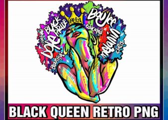 https://svgpackages.com Black Queen Retro Png, Afro Words Melanin, Unapologetically Dope, PNG sublimation, Art digital download 1020506112