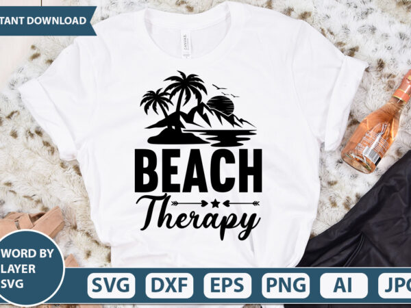 Beach therapy vector t-shirt design