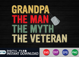 Grandpa The Man The Myth The Veteran svg t shirt template vector