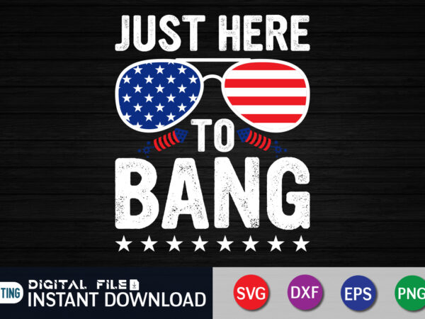 Just here to bang svg shirt, 4th of july shirt, 4th of july svg quotes, american flag svg, ourth of july svg, independence day svg, patriotic svg, american flag svg, vector clipart