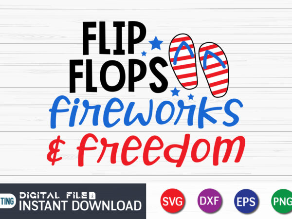 Flip flops fireworks and freedom svg t shirt template vector