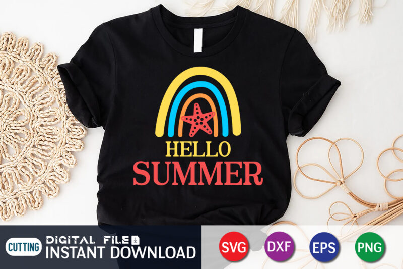 Hello Summer t shirt vector illustration, Summer shirt, beach life shirt svg