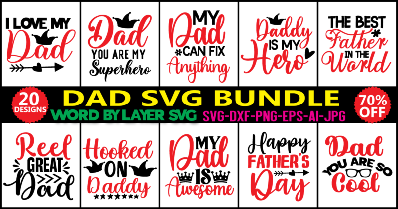 Dad Svg Bundle, Father's Day Svg Bundle, Dad Quotes Svg, Png Clipart Cut File For Cricut,Dad Svg Bundle, Dad Svg, Fathers Day Svg Bundle, Fathers Day Svg, Funny Dad Svg,