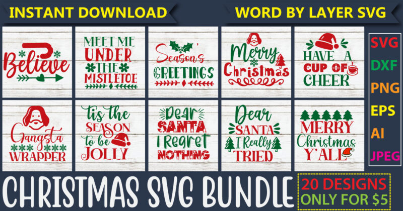 Christmas SVG Bundle, 20 svg vector t-shirt design, Naughty Svg, Adult Christmas SVG, Winter svg, Santa SVG, Holiday, Funny Christmas Shirt, Cut File Cricut,Christmas Svg,Disney Christmas Bundle,Snowflake Svg,Let It Snow