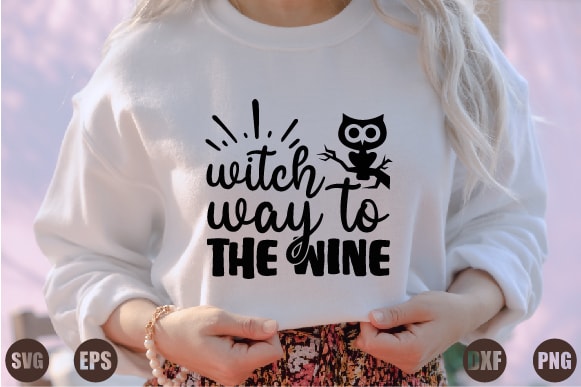 Witch way to the wine t shirt design for sale