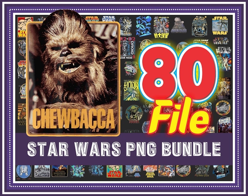 80 Designs Star Wars Vintage PNG Bundle, Star Wars Characters, Star Wars Png, Digital Print, Transparent Backgrounds, Instant Download 958720820