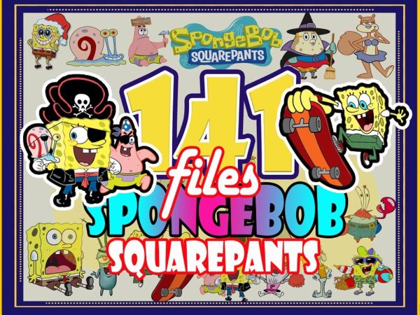 Https://svgpackages.com 141 spongebob squarepants bundle, spongebob squarepants clip art, spongebob squarepants png, spongebob squarepants images, instant download 961655348 graphic t shirt