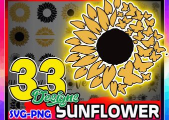 https://svgpackages.com Bundle 33 Sunflower SVG/PNG Files, Sunflower Monogram Svg, Cricut cutting files, Sunflower wreath svg, Sunflower clipart, Instant download 967056639 graphic t shirt