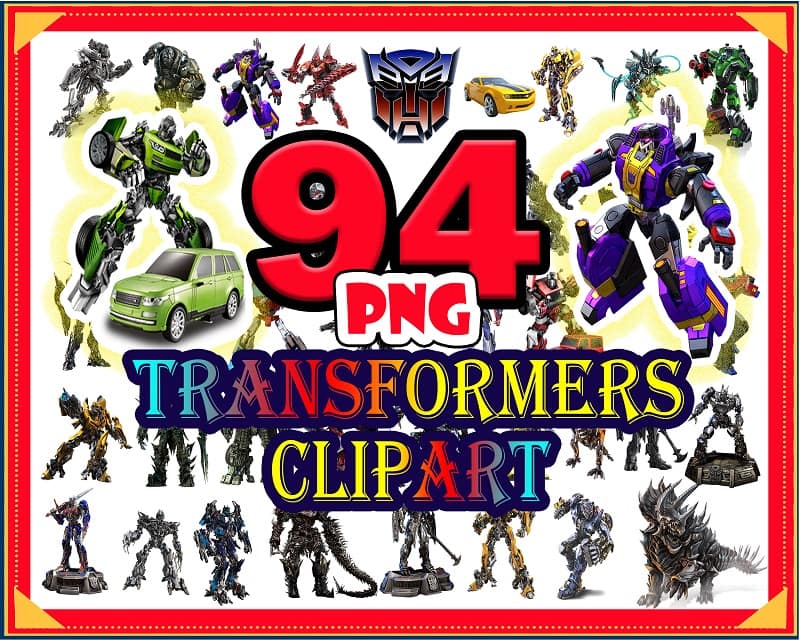94 Transformers ClipArt- PNG Images Digital, Clip Art, Instant Download, Graphics Transparent Background Scrapbook 976047092