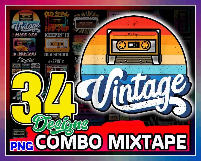 34 Designs Vintage Mixtape Png, Vintage Retro mixtape, I made you a mixtape, Old school Hip hop, Rock out png, Never forget Cool 80s 90s 976408560