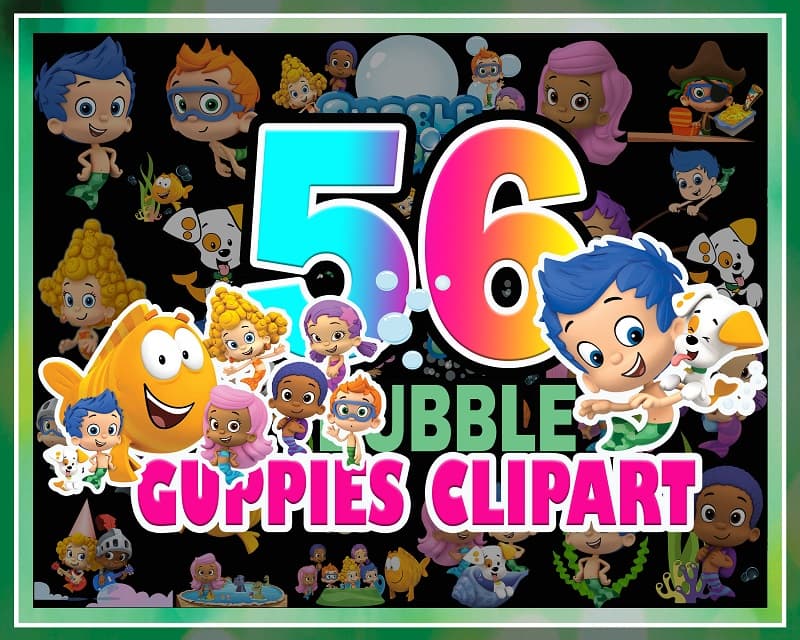 56 Bubble Guppies Clip Art Digital Designs, Bubble Guppies Clip Art, PNG Images, Instant Download, Graphics Transparent Background Scrapbook 980321641