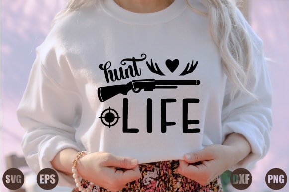 Hunt life graphic t shirt
