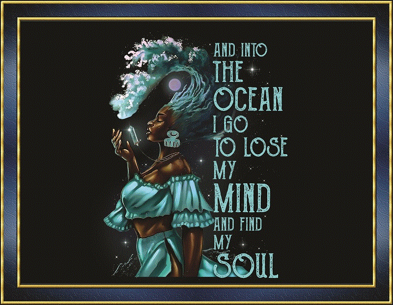 Black Women And Into The Ocean png, Black Queen, Black Melanin, Black Pride, Afro Women, Black Women Ocean Designs, Digital Downloads 886681977