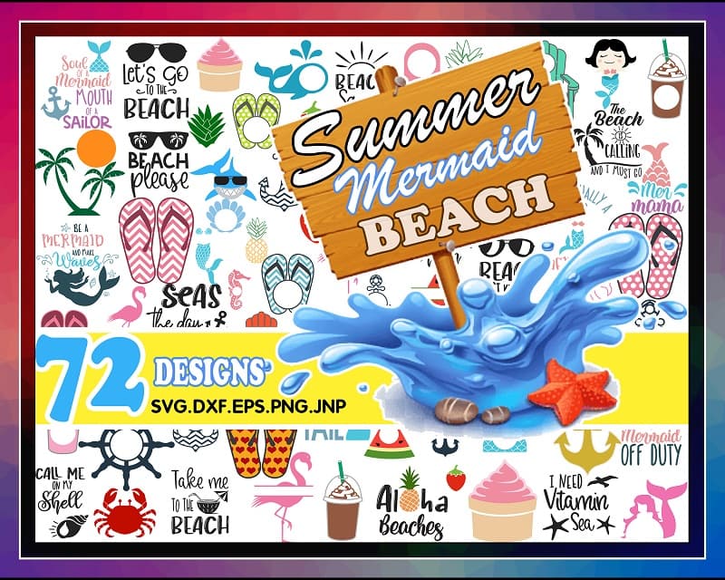 Summer Bundle SVG, Beach Svg, Mermaid Svg, Summer Quotes Svg, Printable, Commercial Use, Instant Download 829249403