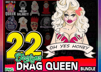 https://svgpackages.com 22 Designs Drag queen PNG, Drag Queen Vinyl png, Just Be A Queen, Baloney Queen, Rupaul Drag Race Queen, Sublimation Digital Download 930066557