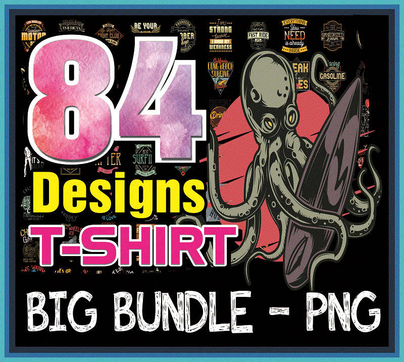 84 Designs T-shirt PNG Bundle, Shirt Bundles, 300dpi PNG, Custom Shirts, Motorcycle, Surfing, Weightlifting, Drinking, T-Rex, Turtles 939381155