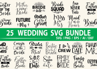 Wedding SVG Bundle t shirt design for sale