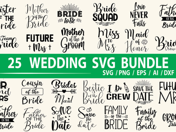 Wedding svg bundle t shirt design for sale