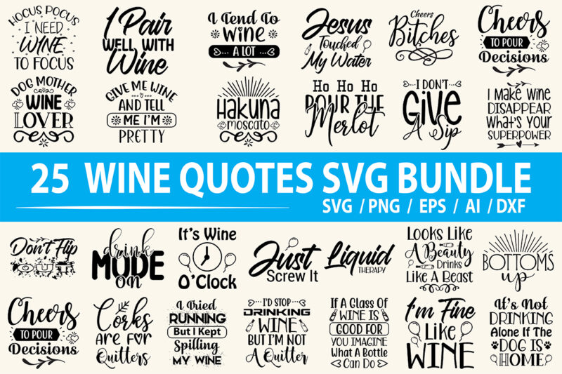 Wine Quotes SVG Bundle