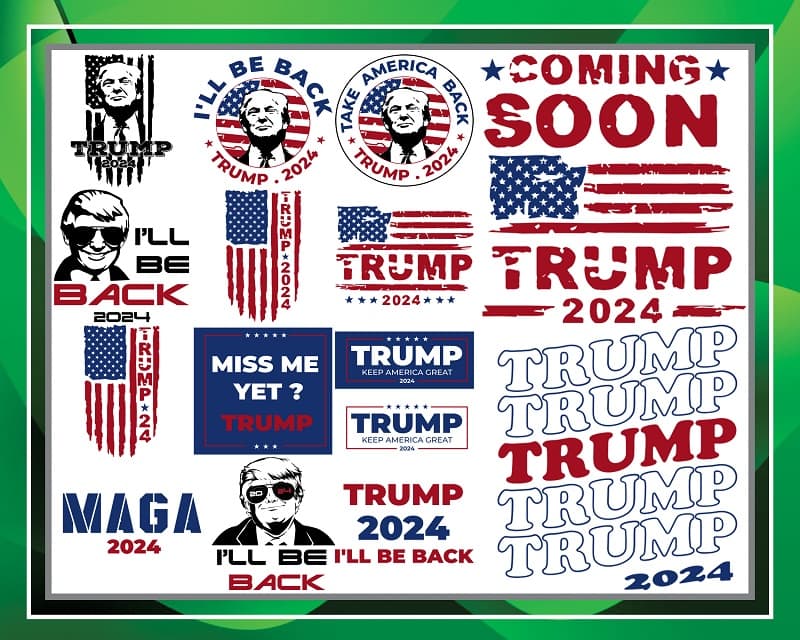 Bundle 14 Designs Trump 2024 Svg, Funny Donald Trump Svg, Bundle Make America Great Again Svg, Trump Cut Files, Silhouette, Digital Download 977202151