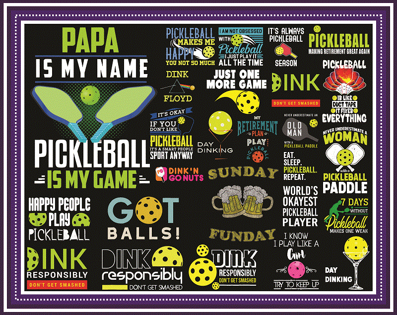 25 Designs Pickleball Is My Game Png Bundle, Life Is A Game Png, Sports & Activity png, Vintage Pickleball, World Pickleball Federation Png 970254156