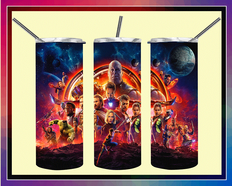 109 DC & MARVEL Multiple Designs, 20oz Skinny Straight Tapered Bundle, Template for Sublimation, Full Tumbler Wrap, PNG Digital Download 1000618922