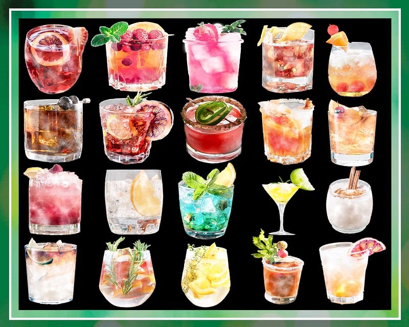 100+ Designs Watercolor Cocktail Graphics PNG, Cocktail Clipart, Signature Cocktails, Beverages, Digital Download 773851880