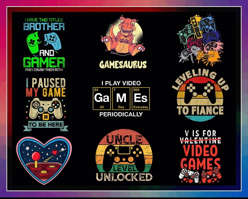 28 Designs Video Game Png Bundle, Funny Gamer PNG, Video Game Png, Eat Sleep Game Repeat Png, Classically Trained Png, Game Controller Png 952312913