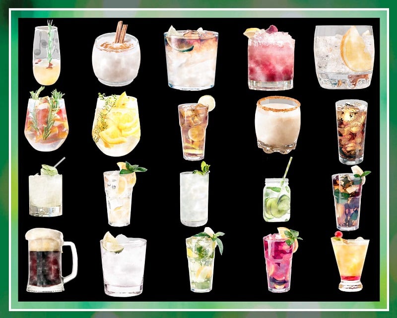 100+ Designs Watercolor Cocktail Graphics PNG, Cocktail Clipart, Signature Cocktails, Beverages, Digital Download 773851880