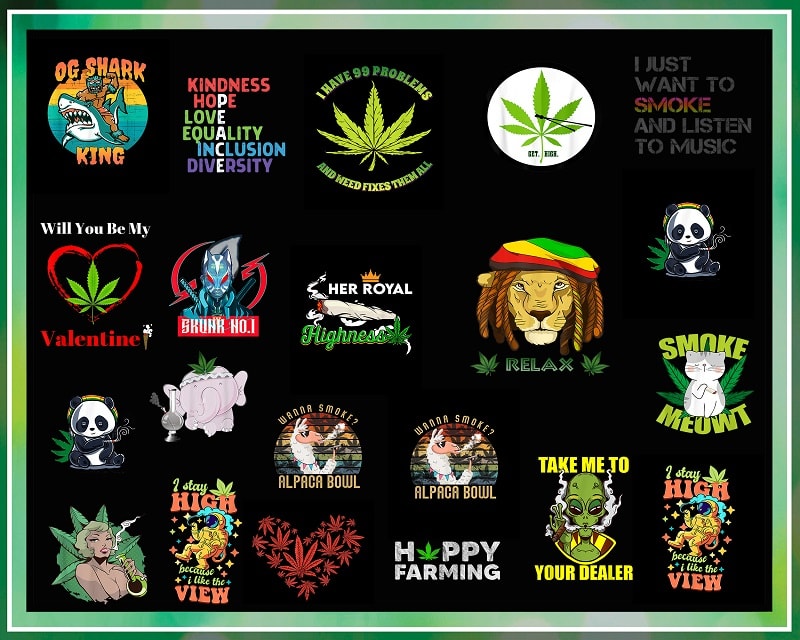 64 Cannabis Bundle, Weed Bundle Png, Dope Bundle, Smoke Weed Png, Smoke Quotes, Smoking Bundle, Digital Designs, Sublimation Printing 919587851