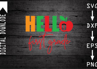 hello first grade graphic t shirt