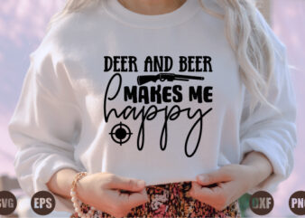 deer and beer makes me happy t shirt vector illustration
