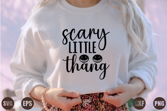 Scary little thang t shirt template vector