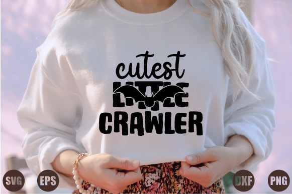 Cutest little crawler t shirt vector file