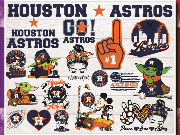 19 Houston Astros Bundle, Houston Astros Clipart, Silhouette, Svg