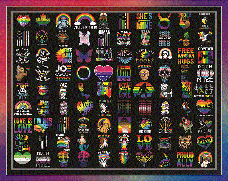 Combo 400+ Files LGBT Pride PNG Bundle, Festival Outfit Png, Rainbow Png, Gay Flag Png, Be Proud Be Fabulous Png, Digital Download 1002265288