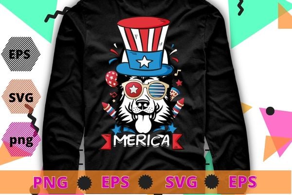 German shepherd merica 4th Of July American Flag Patriotic gifts tee shirt design svg