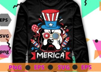 Bulldog merica 4th Of July American Flag Patriotic gifts tee shirt design svg