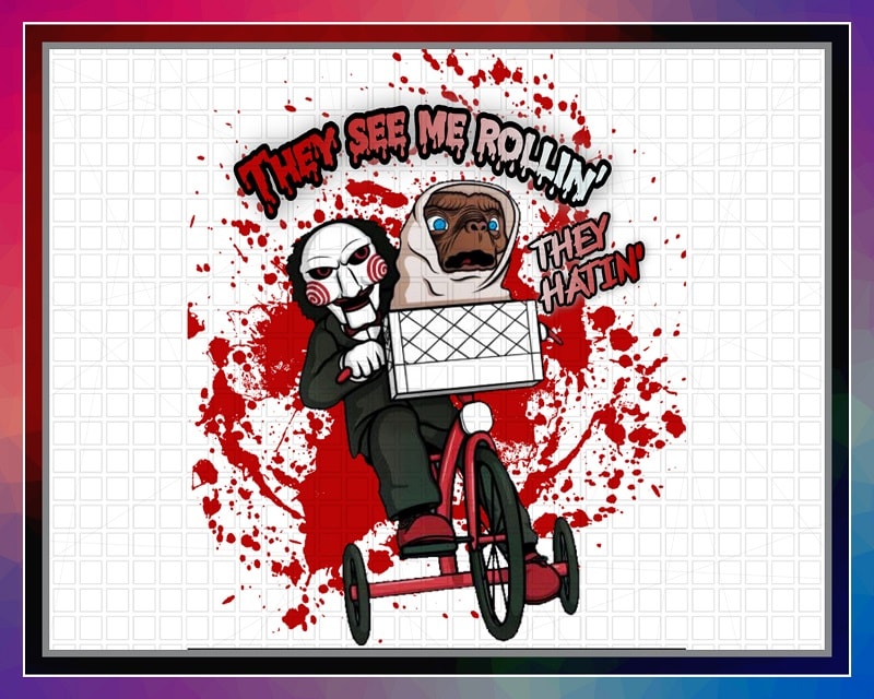Halloween Horror Png Design, They See Me Rollin They Hatin, Printable Halloween Horror T-shirt, Halloween Horror Png, Digital Sublimation 1017837322