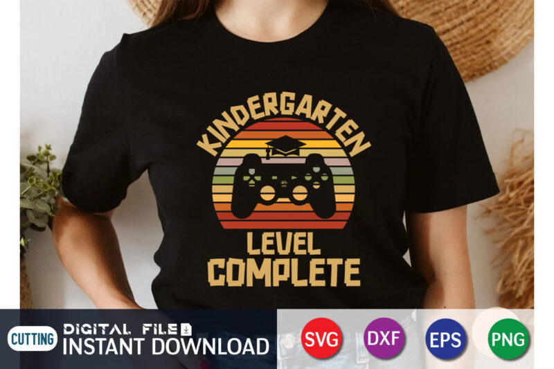 Kindergarten Level Complete vintage t shirt vector illustration