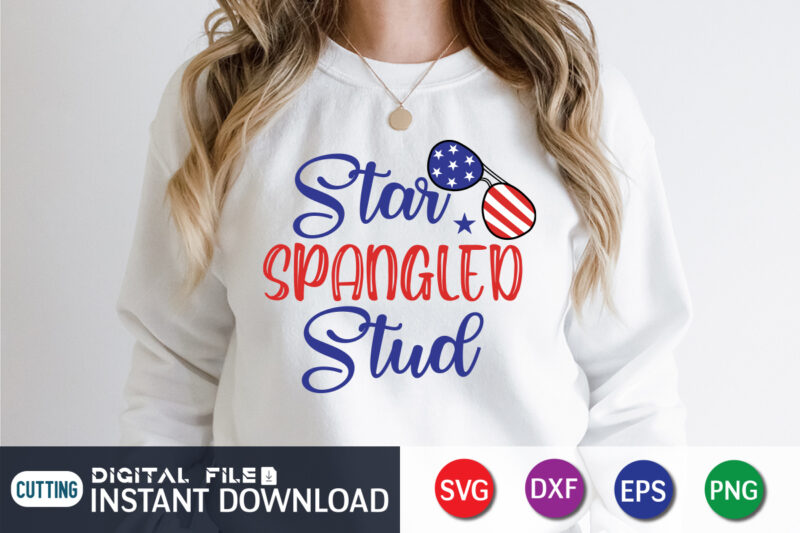 Star Spangled Stud t shirt vector illustration